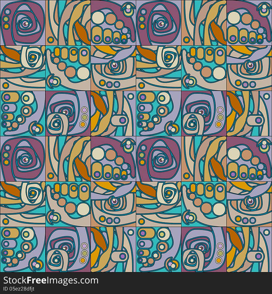 A geometrical pattern, colored background