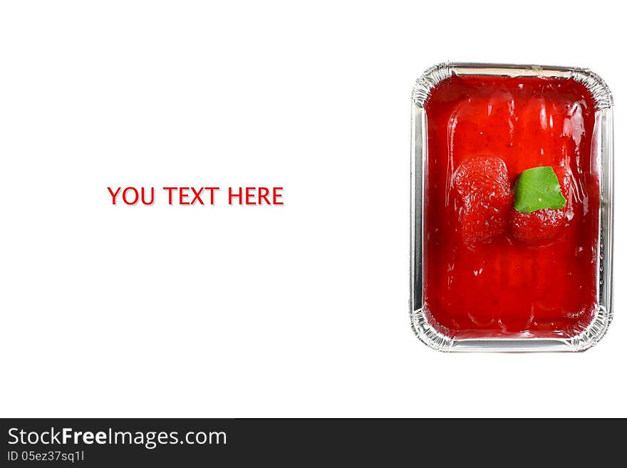 The strawberly fruit cake on isolate background. The strawberly fruit cake on isolate background