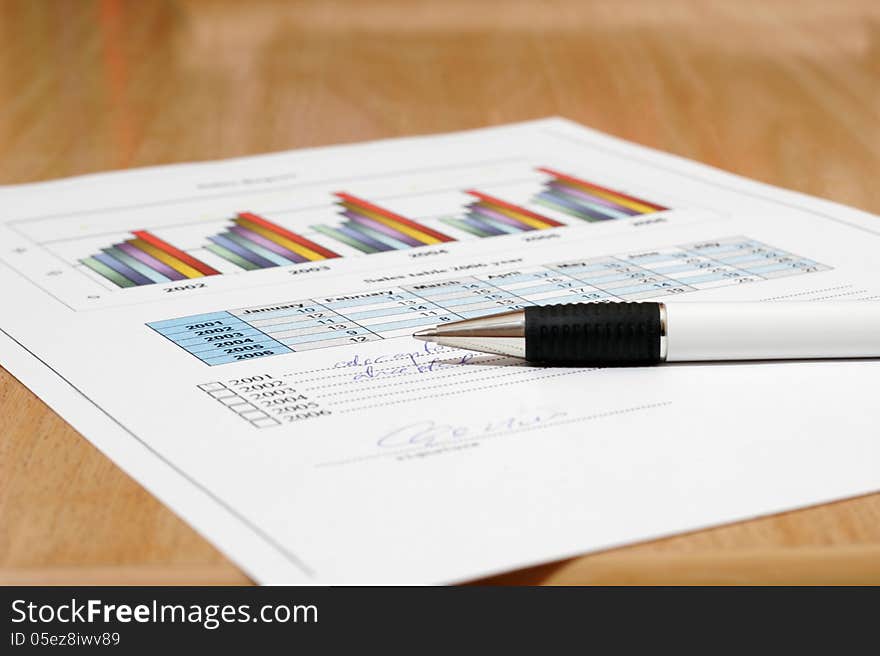 Document of chart on the table