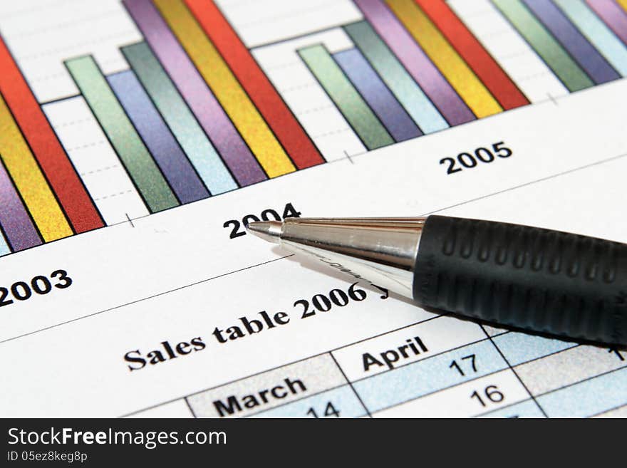 Document with chart on the table