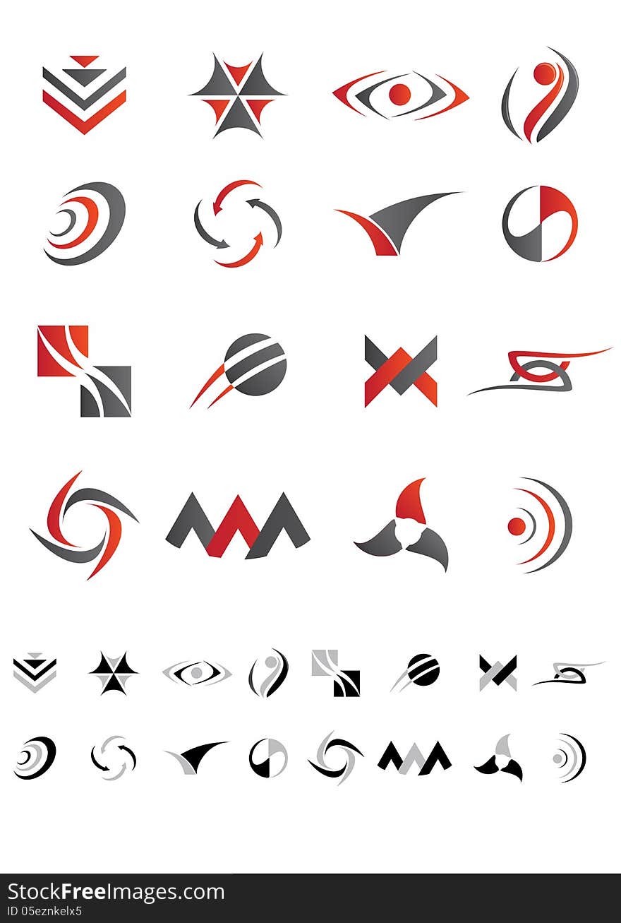 This is a set of vector abstract icons suitable for several projects. This is a set of vector abstract icons suitable for several projects.