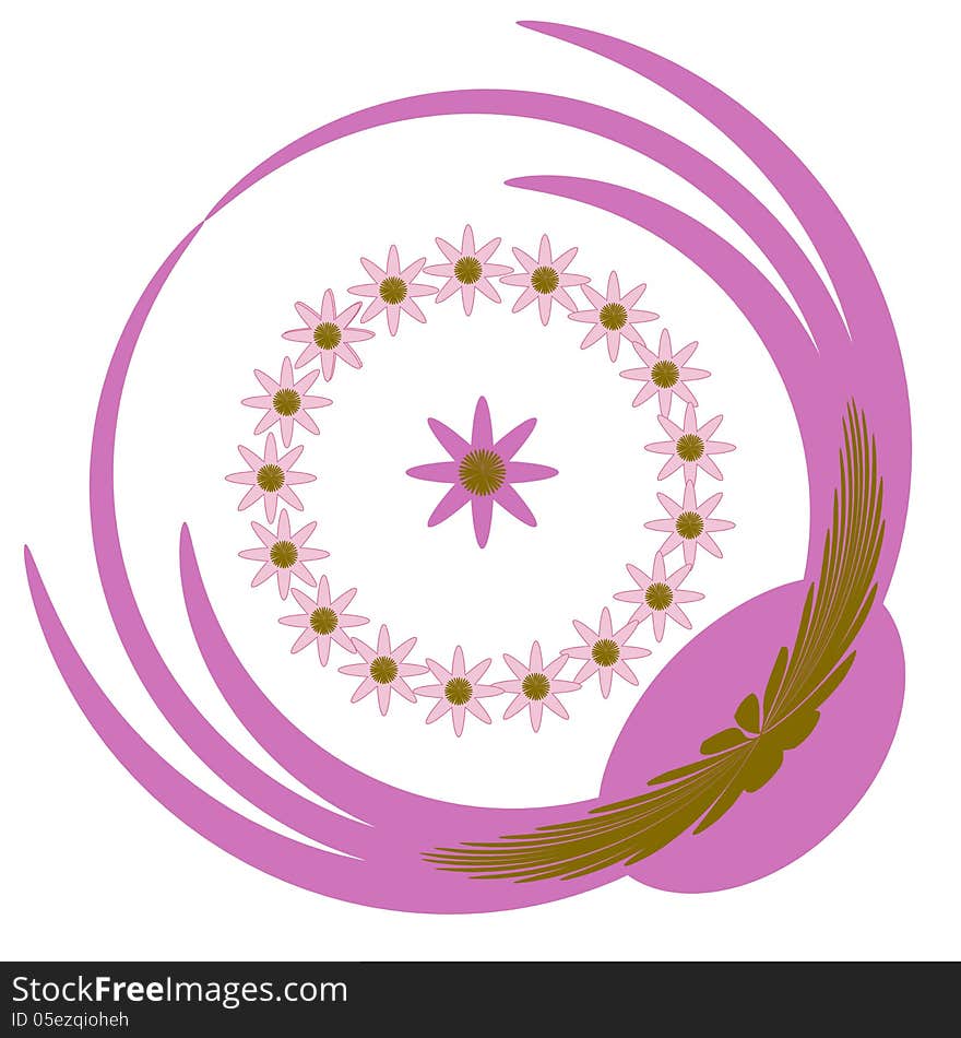 Pink Purple alium onion Flower Design Elements. Pink Purple alium onion Flower Design Elements