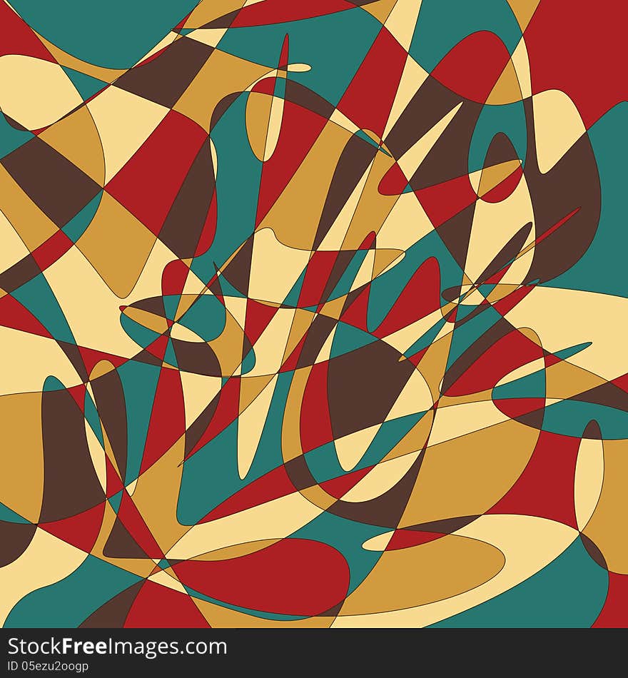 Color abstract vector pattern with curved lines. Color abstract vector pattern with curved lines