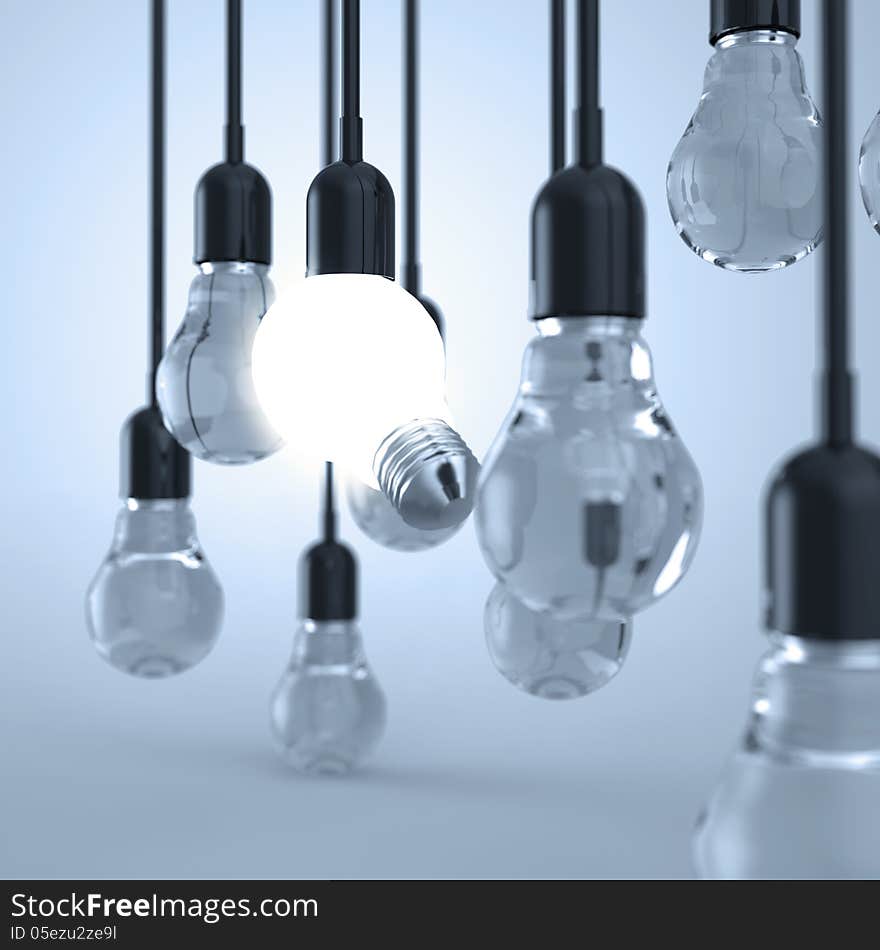 Creative idea and leadership concept light bulb