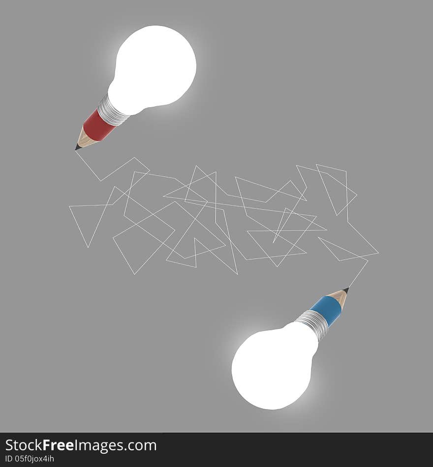 3d Creative Pencil Lightbulb Drawing Idea