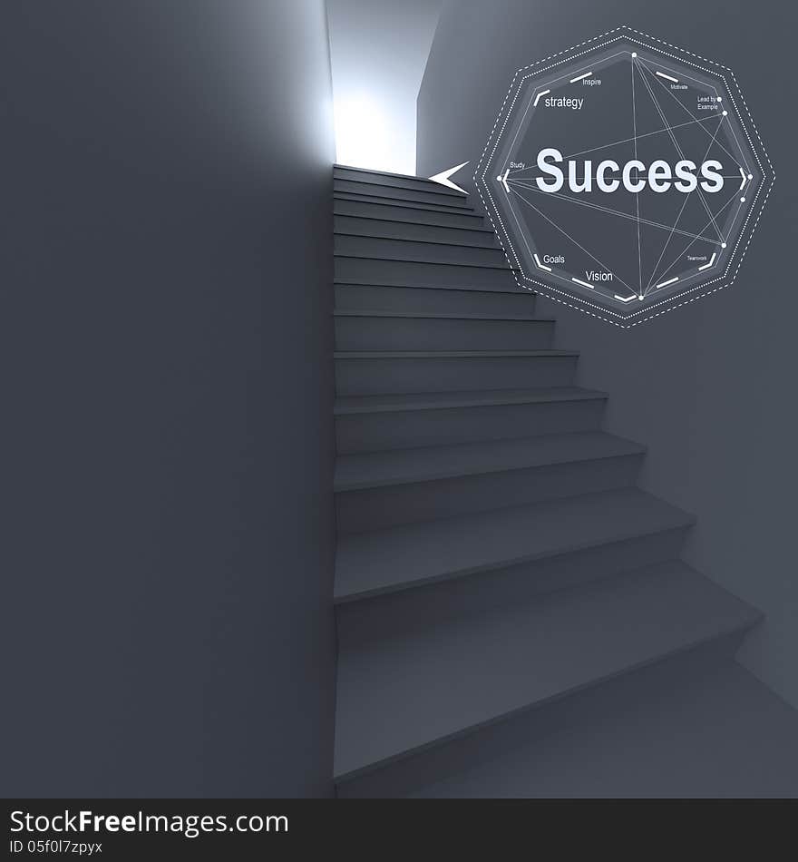 Stairway to success as business concept