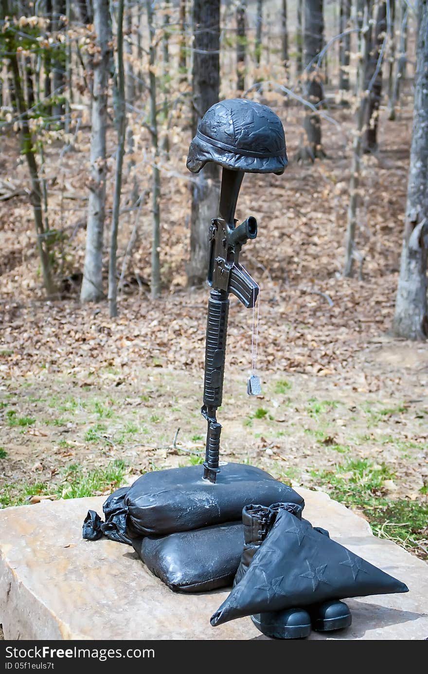 Military iron statue