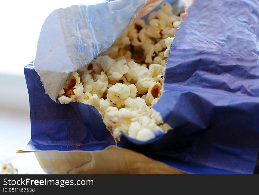 Popcorn in a paper bag