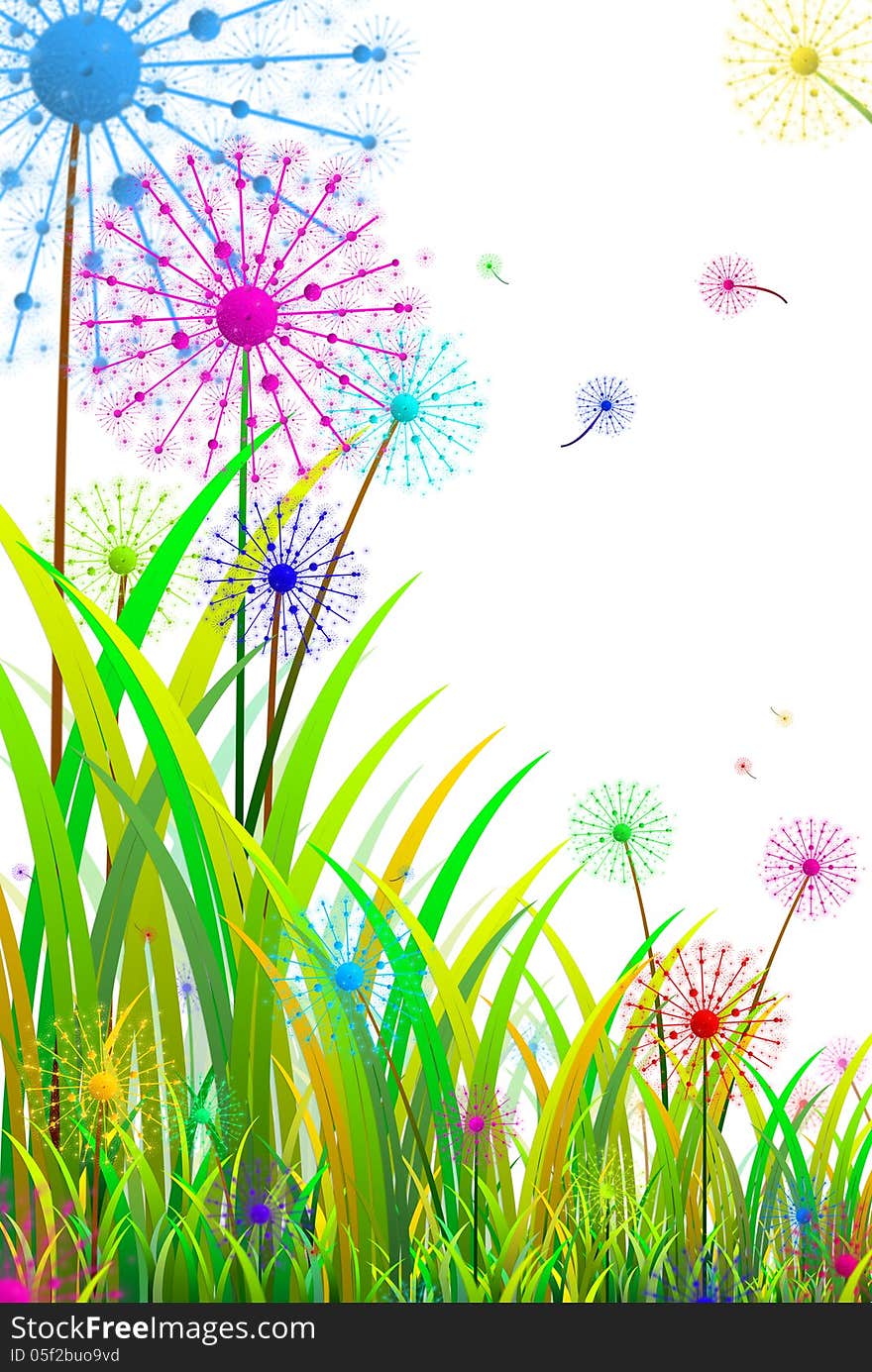 Flowers bright a background color