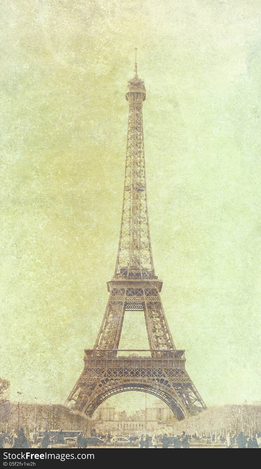 Vintage photo of Eiffel Tower