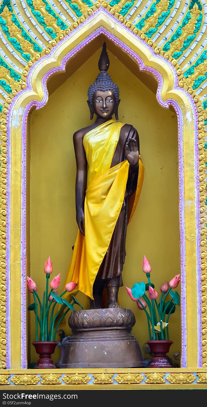 statue buddha old in buriram of Thailand