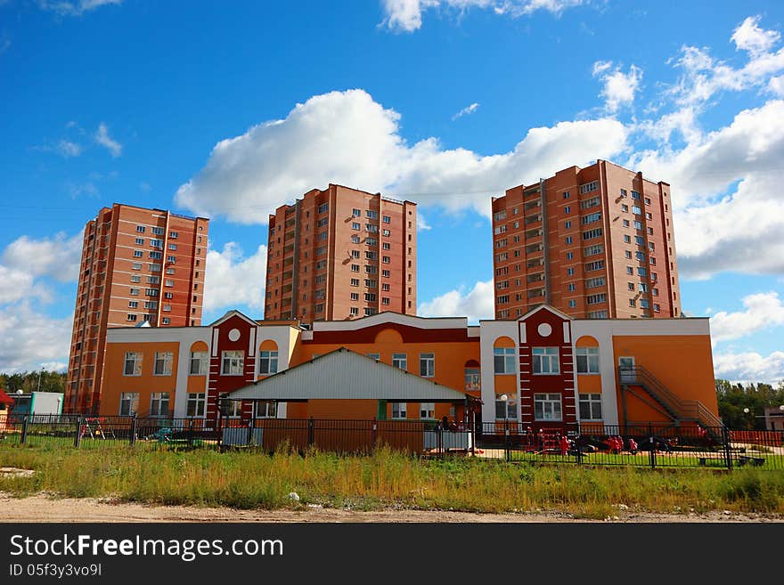 The new multi-storey buildings for the city residents. The new multi-storey buildings for the city residents