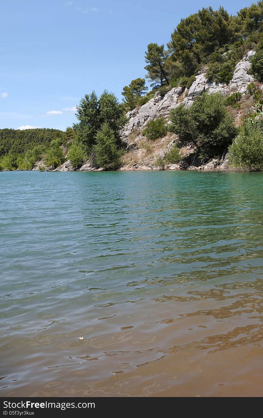 A mountain lake in the south of france.