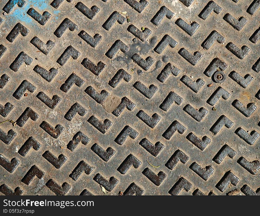 Detail of a metallic surface in a construction area. Detail of a metallic surface in a construction area