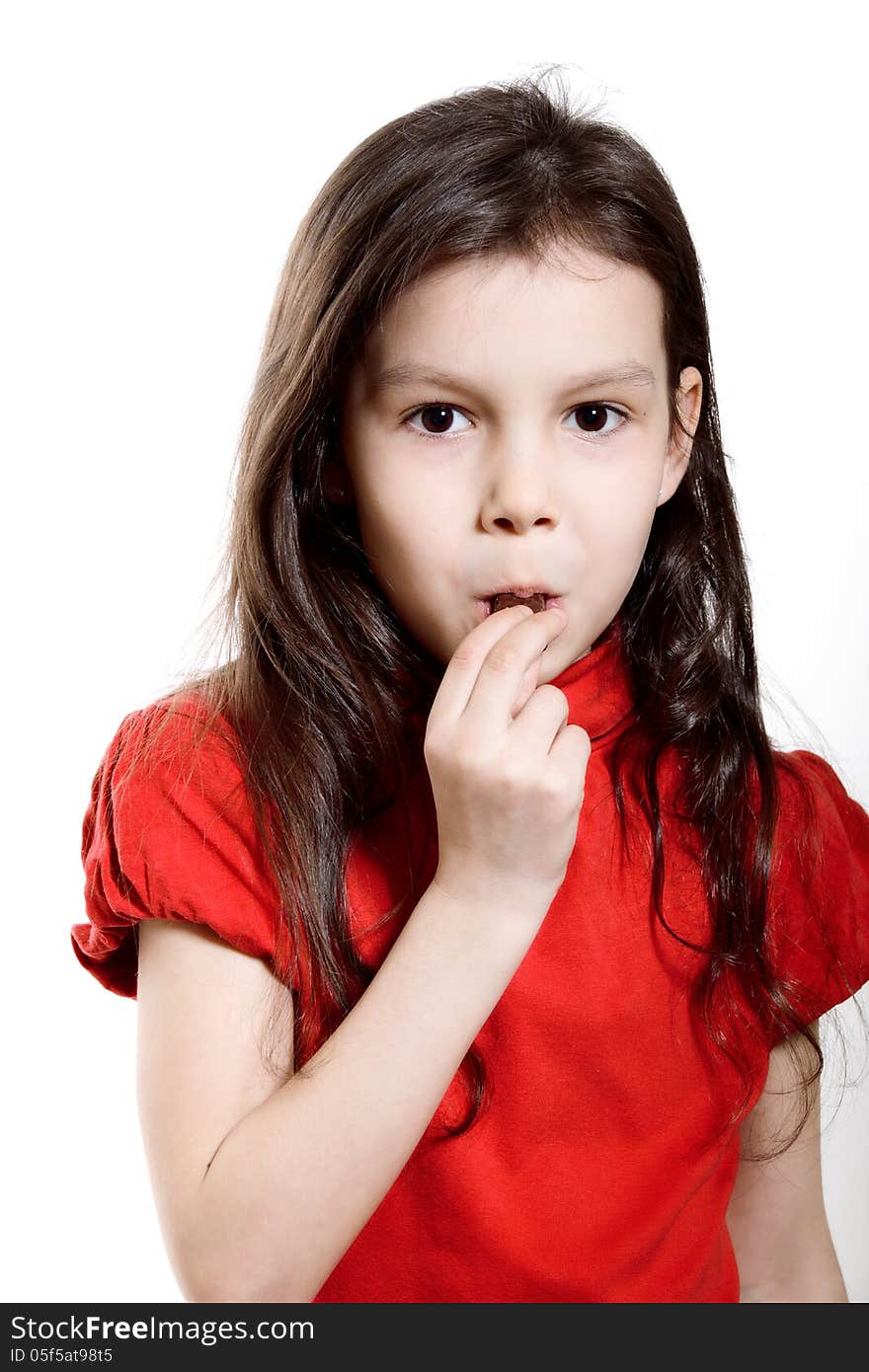 Candy girl on white background