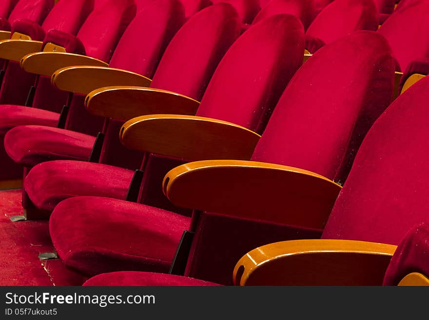 Empty Red Seats For Cinema