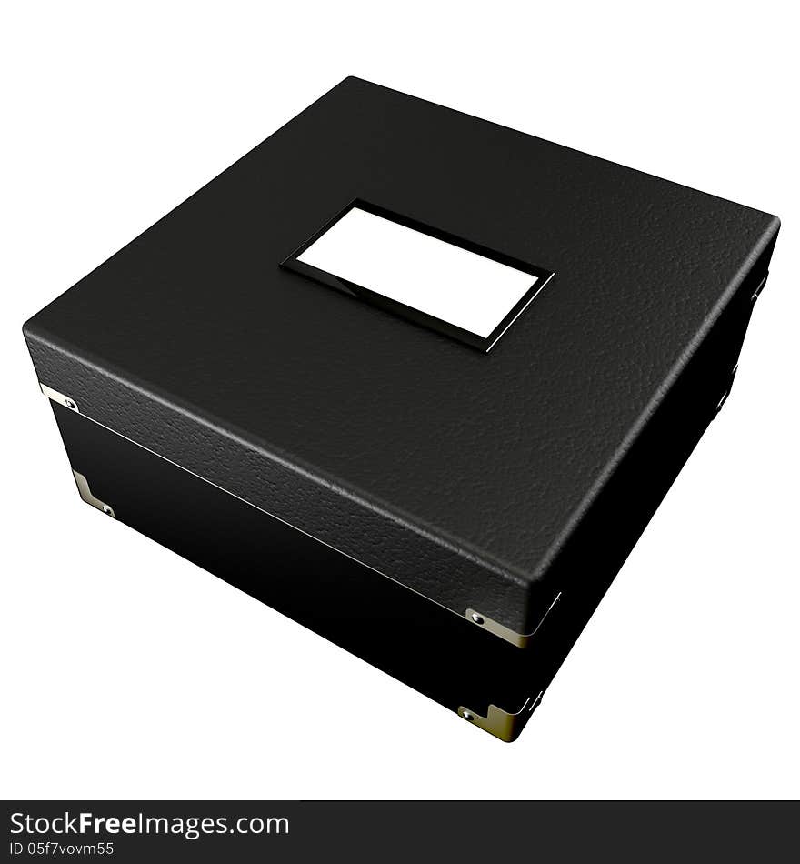 Black cardboard box with place for text. Black cardboard box with place for text