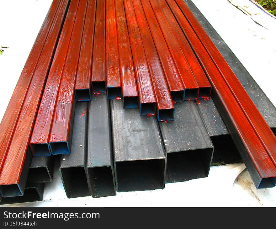 Stack of steels preparing for construction