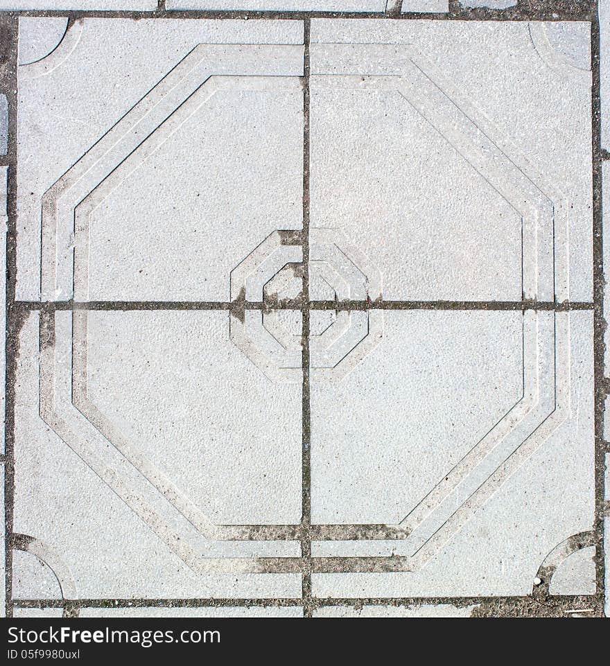 Fragment of paving slabs in the city park