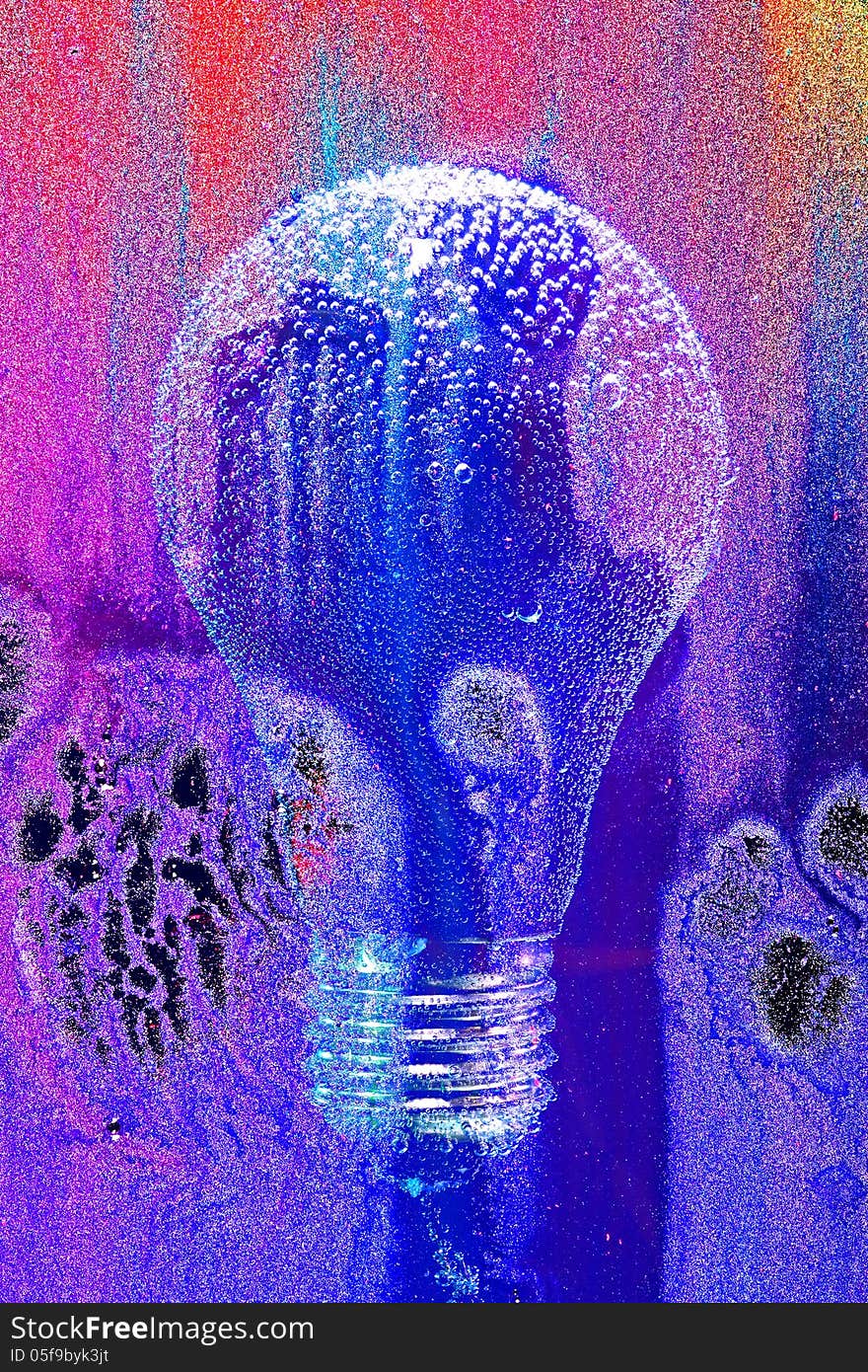 Electric Light Bulb In Abstract Painting