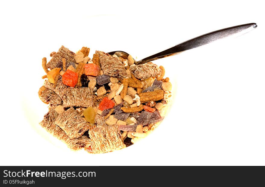 Cereal with a spoon