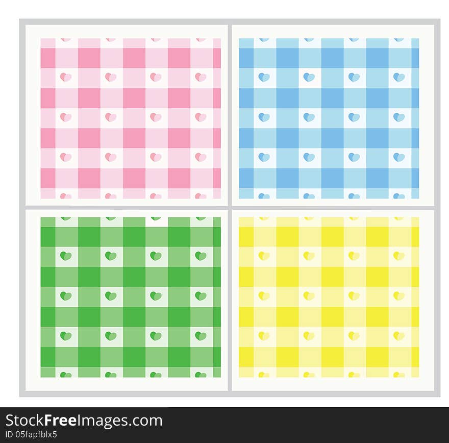 Cute gingham seamless pattern in different colours. Cute gingham seamless pattern in different colours