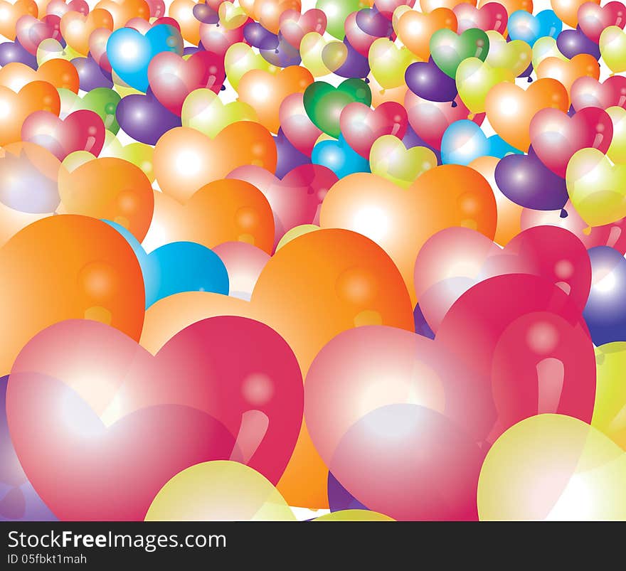 Colorful balloon card and background