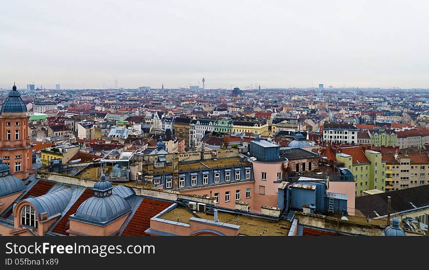 Vienna taken from the Haus of Seas roof. Vienna taken from the Haus of Seas roof