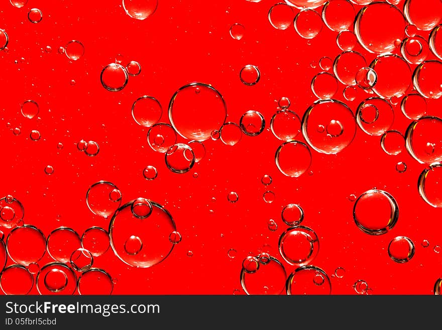 Water Bubbles on red background. Water Bubbles on red background