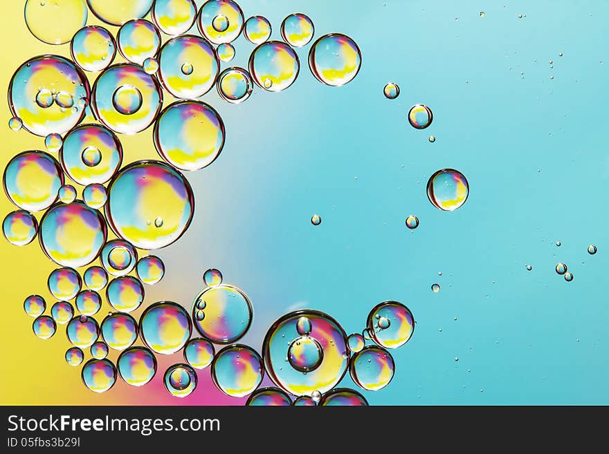 Water Bubbles on color background