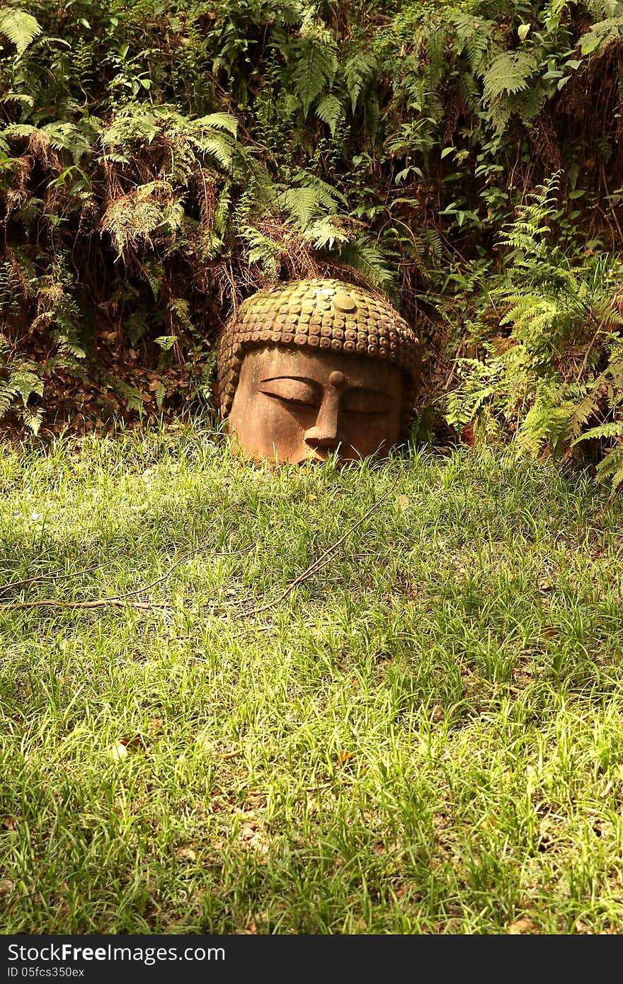 Buddha head sculpture in Chengdu - Sichuan - China