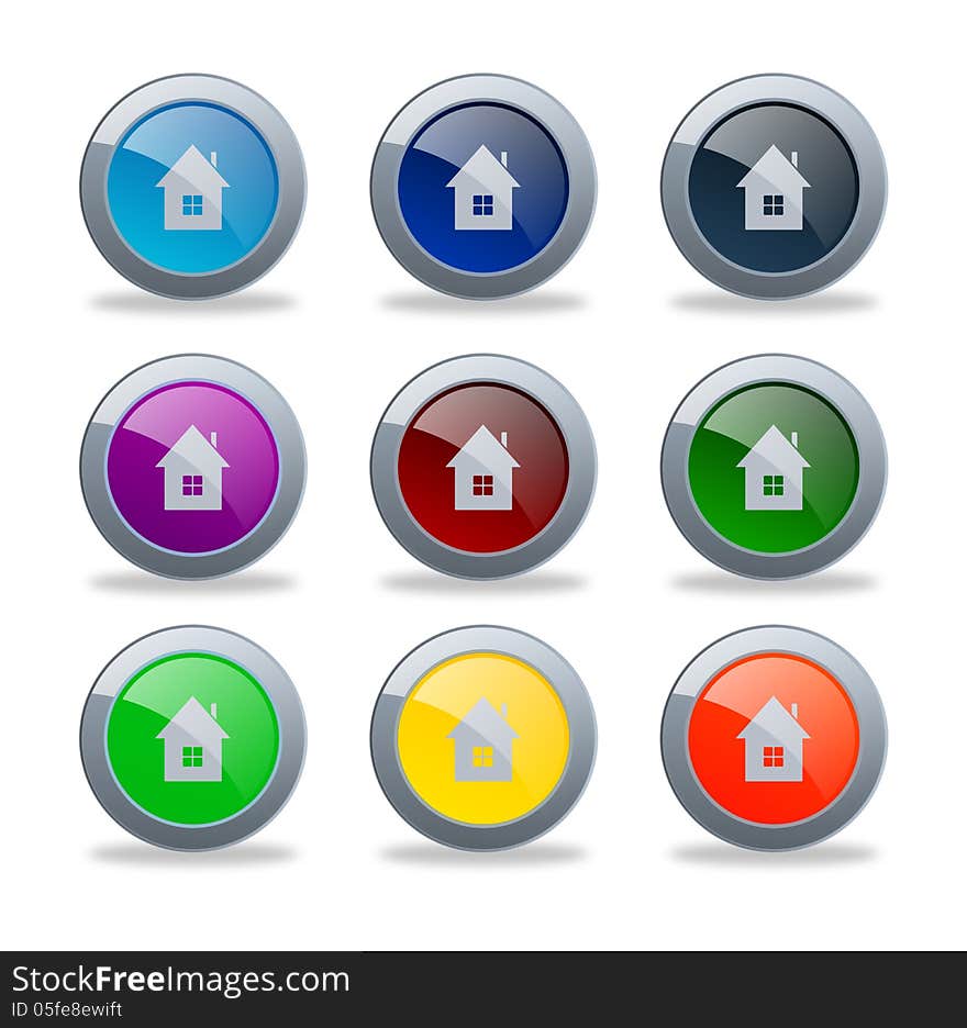 Glossy Home Buttons