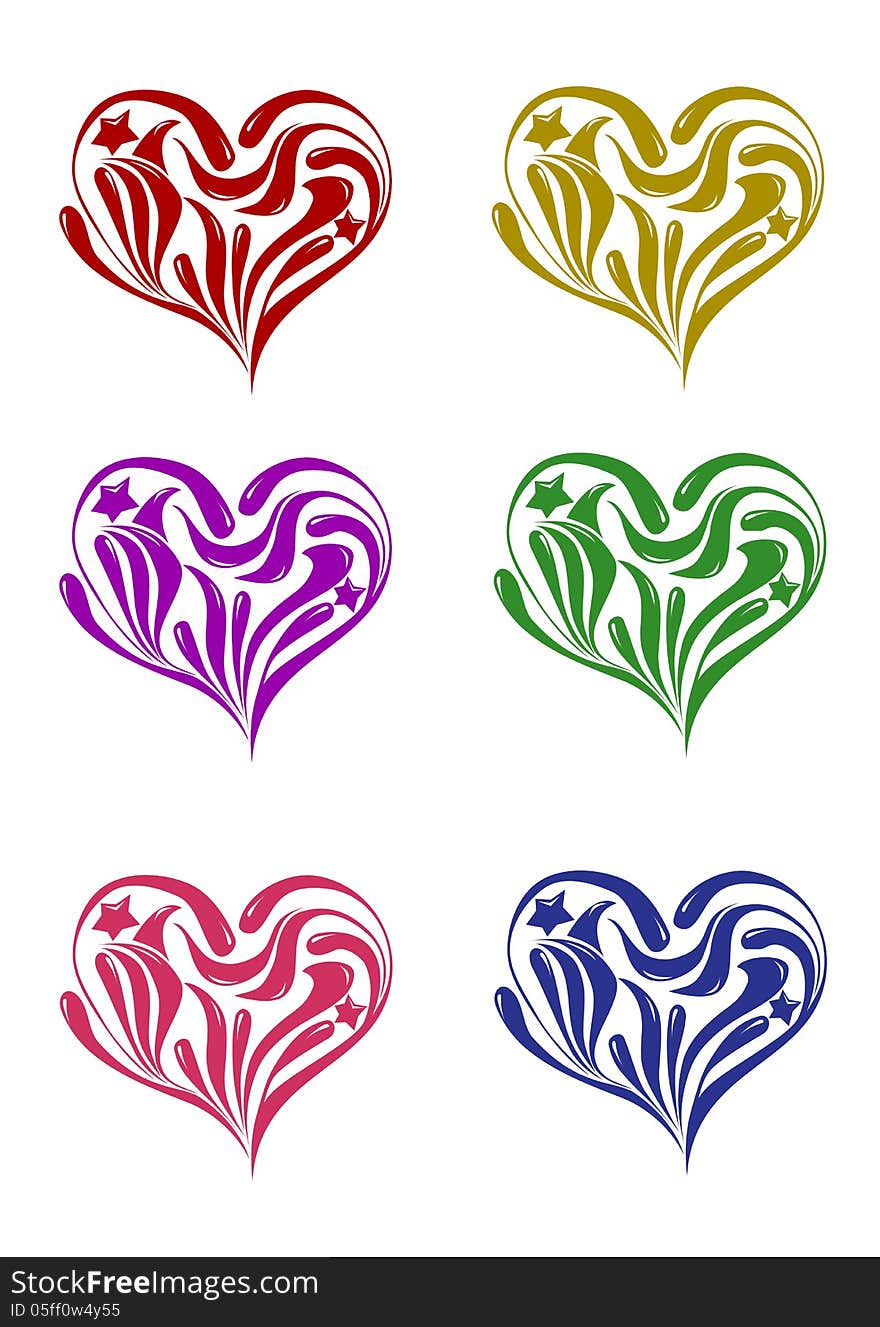 An illustration of various heart done by software. An illustration of various heart done by software.