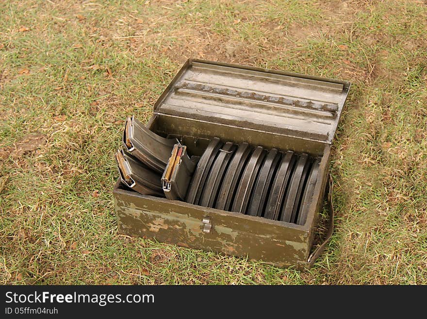A Box of Vintage Ammunition Bullet Holders.