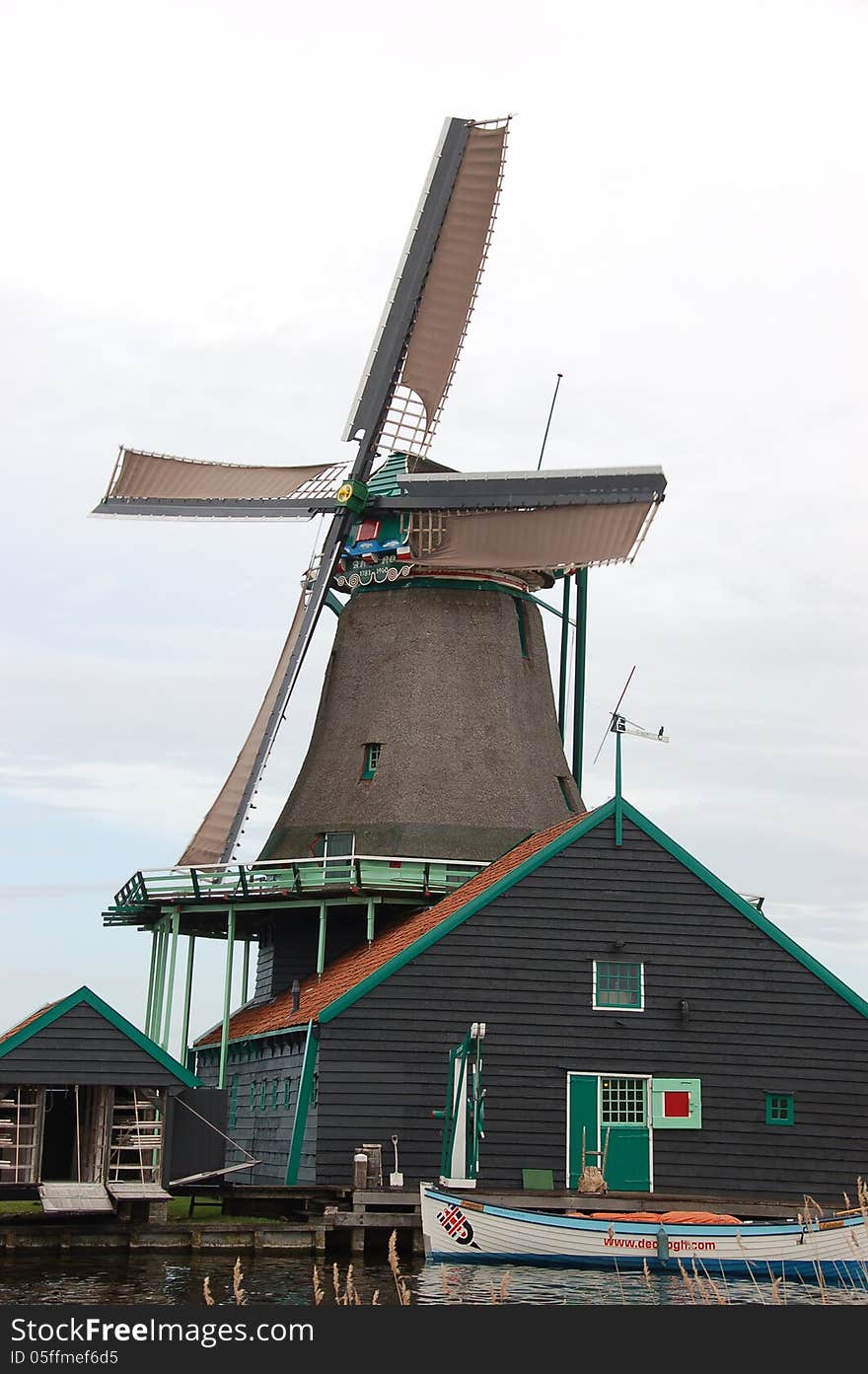 Windmill landscape in Zaanse Schans