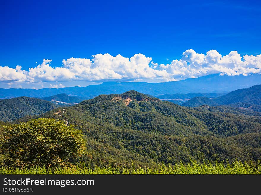 Mountain and sky in Thailand. Mountain and sky in Thailand.