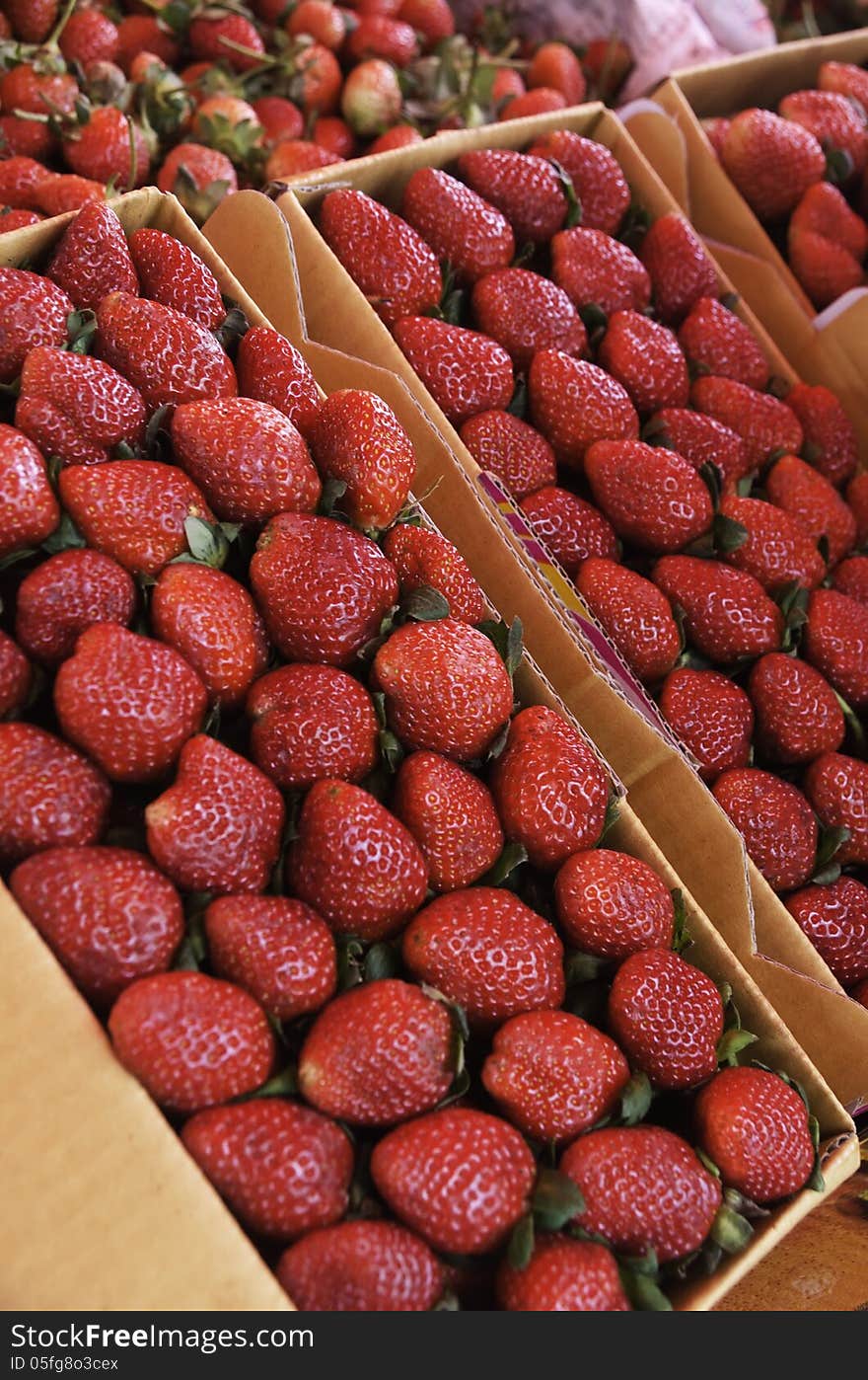 Strawberry in the paper box