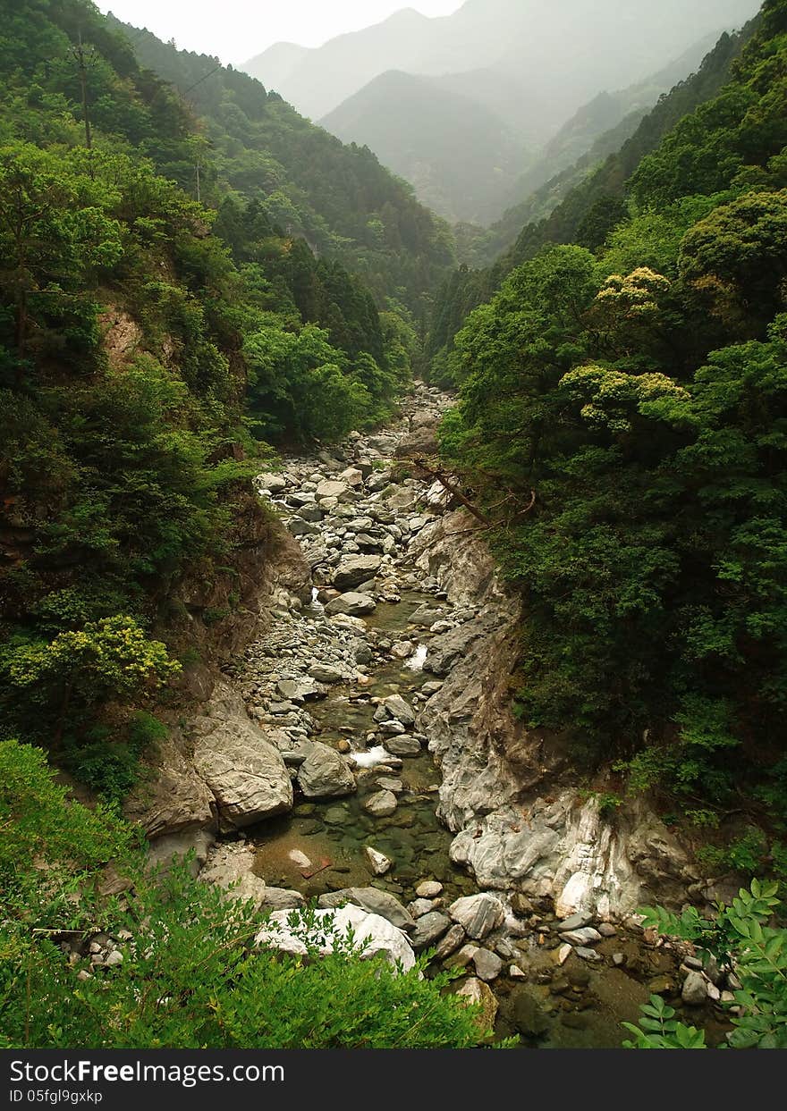 River in the mountains in Japan