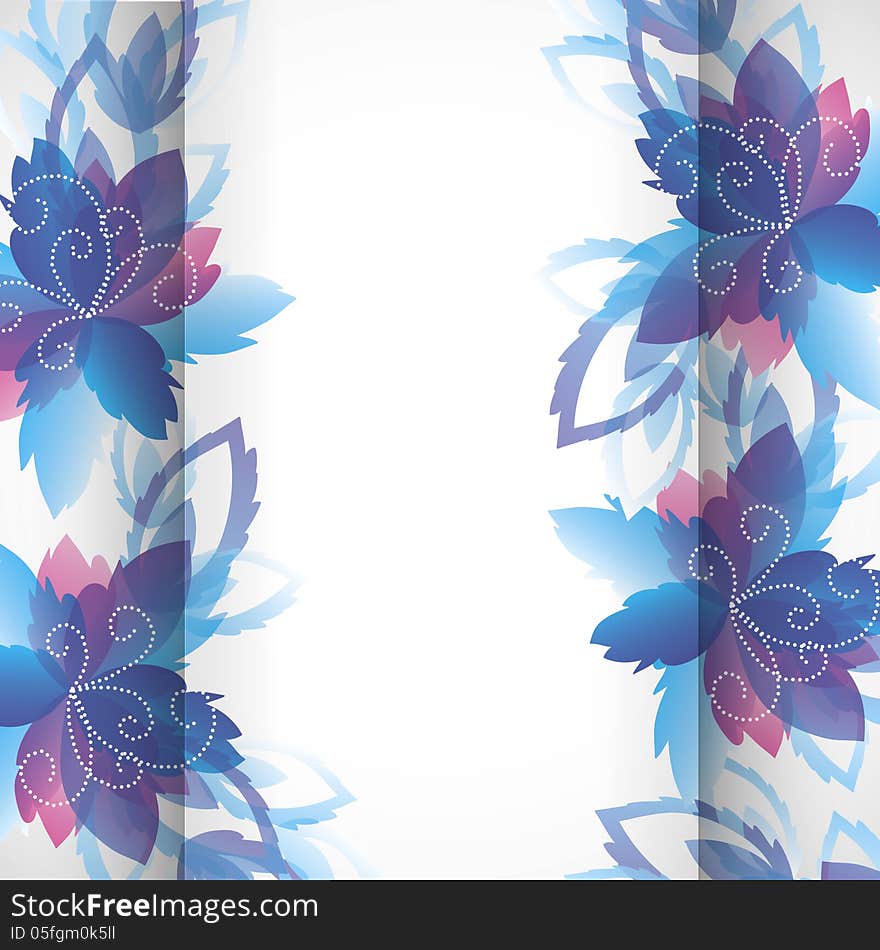 Vector summer background with flowers. Vector summer background with flowers