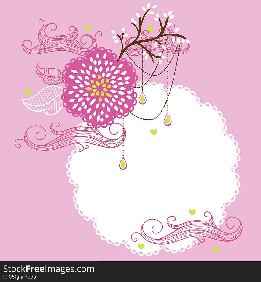 Vector summer background with flowers. Vector summer background with flowers