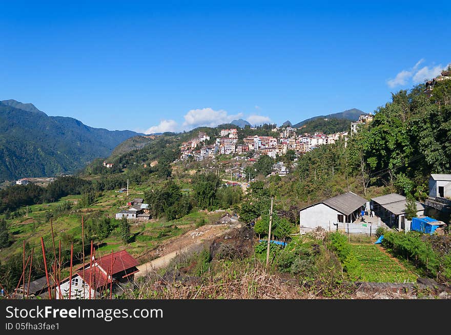 View of Sapa city. Vietnam