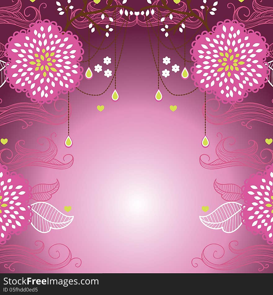 Vector summer background with flowers. Vector summer background with flowers