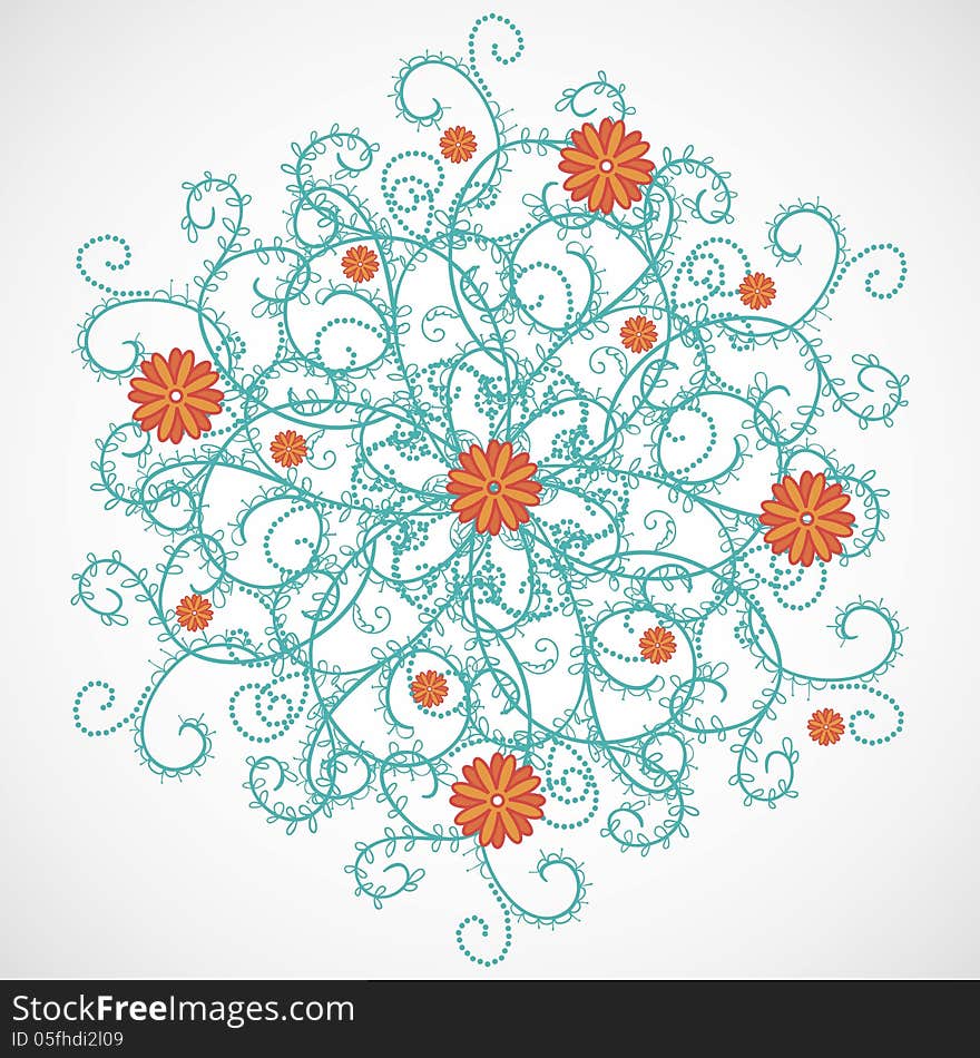 Vector summer background with flowers. Vector summer background with flowers