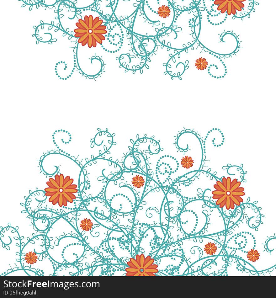 Vector summer background with flowers. Vector summer background with flowers