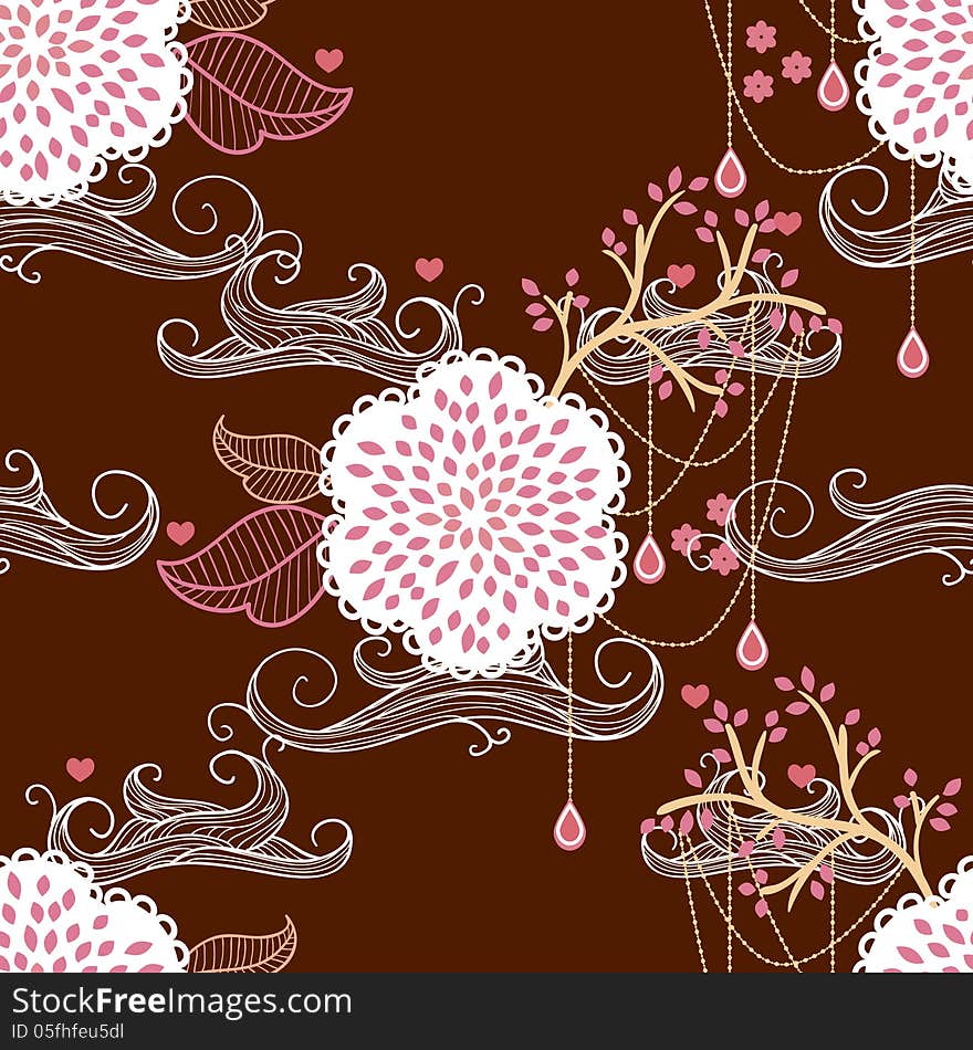 Vector seamless background with flowers. Vector seamless background with flowers