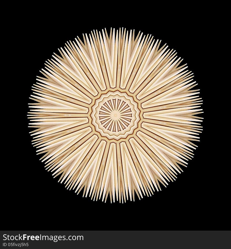 Kaleidoscopic pattern of dental toothpicks