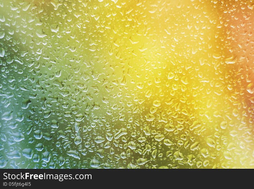 Water drops on window glass