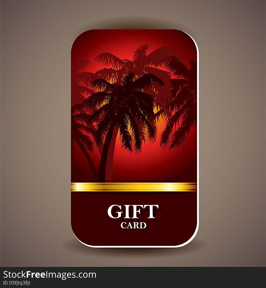 Collection of gift card with ribbon. Vector background