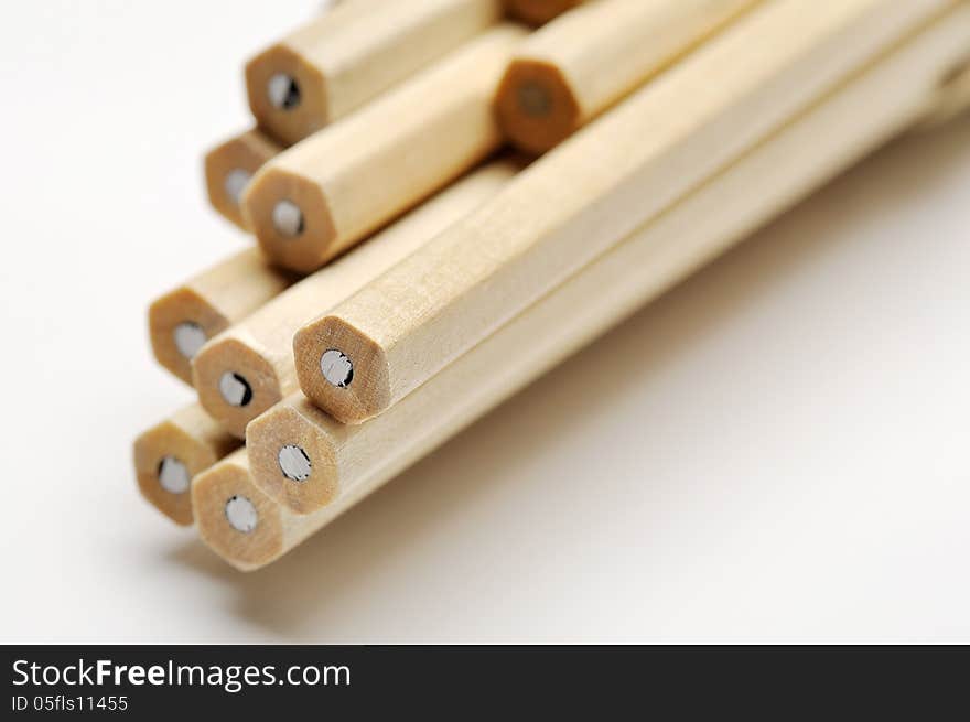 Wooden pencils for education or creativity background concept