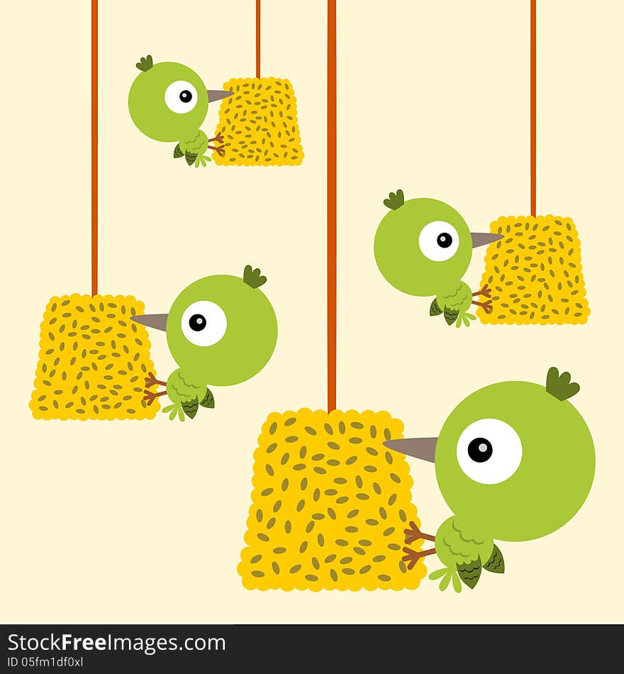 Hanging bird seeds